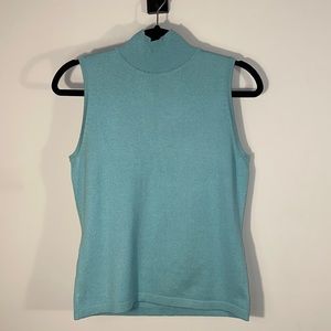 Light Blue Etcetera Turtle Neck Sweater Tank Top